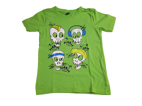 T-Shirt grün Totenkopf Gr. 128