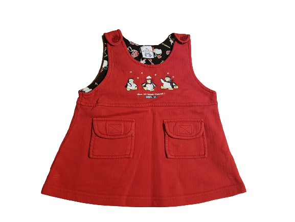 Kleid rot Pinguine Gr. 68