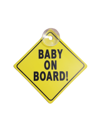 Autoschild Baby on Board! mit Saugnapf