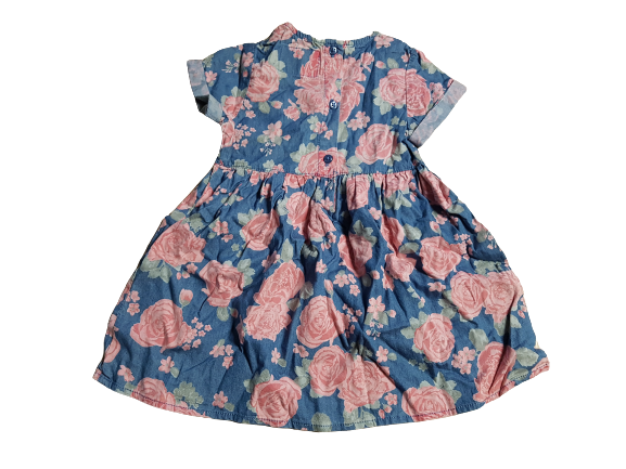 Primark Kleid blau Rosen Gr. 86