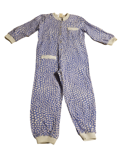 C&A Schlafanzug Overall blau Blumen Gr. 104