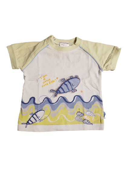 T-Shirt weiß gelb Fische Gr. 68
