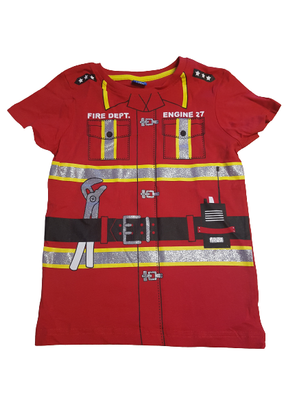 T-Shirt rot Feuerwehr Gr. 110 *neu*