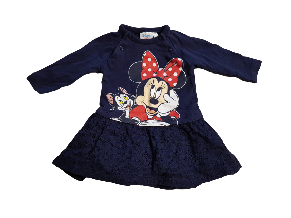 Disney Kleid dunkelblau Minnie Maus mit Spitze Gr. 56