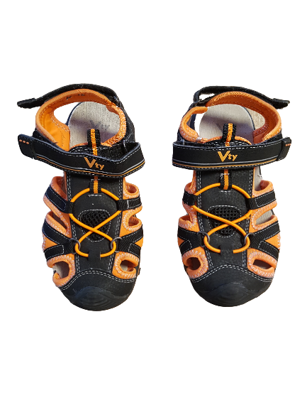 Sandalen schwarz orange Gr. 32