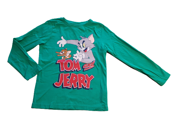 Tom&Jerry Langarmshirt grün Gr. 116/122 (B-Ware)