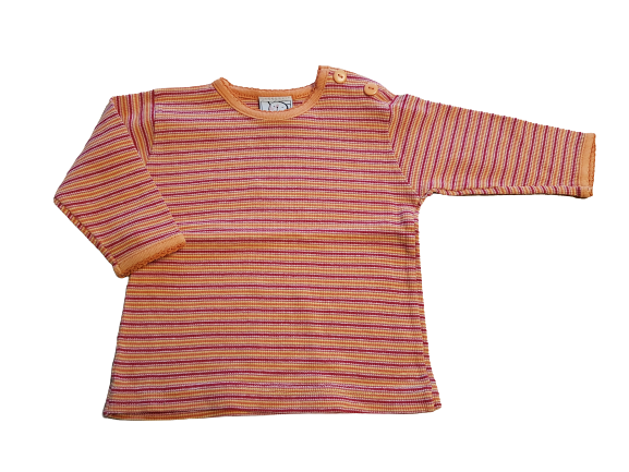H&M Langarmshirt orange pink gestreift Gr. 68