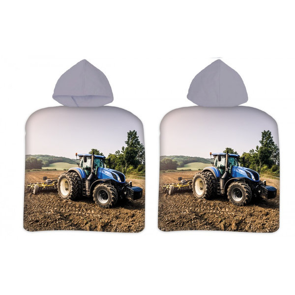 Badeponcho Kapuzenhandtuch Traktor blau 50x100cm *neu*