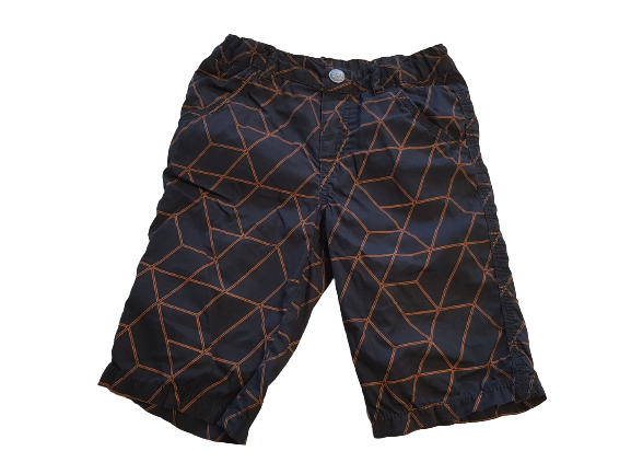 Shorts kurze Hose schwarz orange Netzoptik Gr. 116