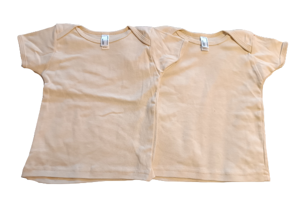 2x American Apparel Unterhemd kurzarm beige Gr. 80/86