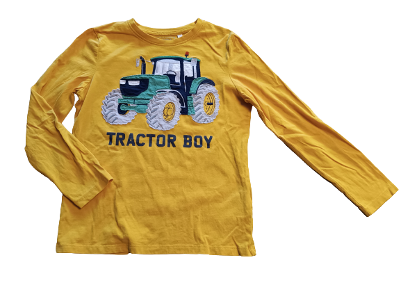 C&A Langarmshirt gelb Traktor Gr. 134